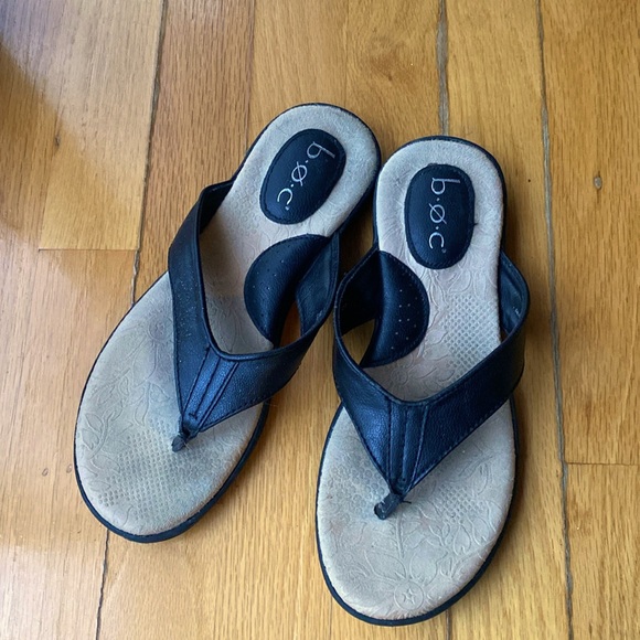b.o.c. Black Leather Sandals (Cadore size 8) - Picture 1 of 2